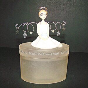 Vintage Acrylic Hallmark God Created Grandma Let There Be Love Trinket Box Case